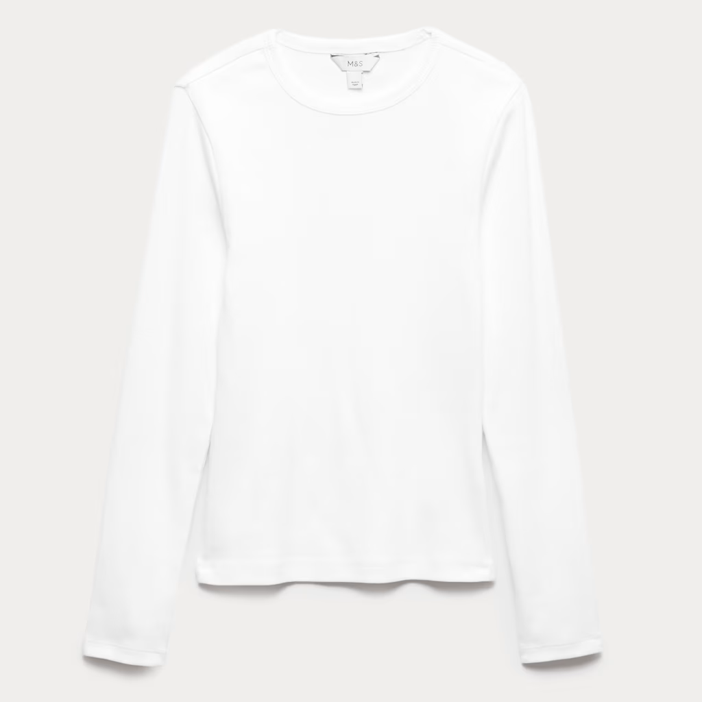 M&amp;amp;S white long sleeve top