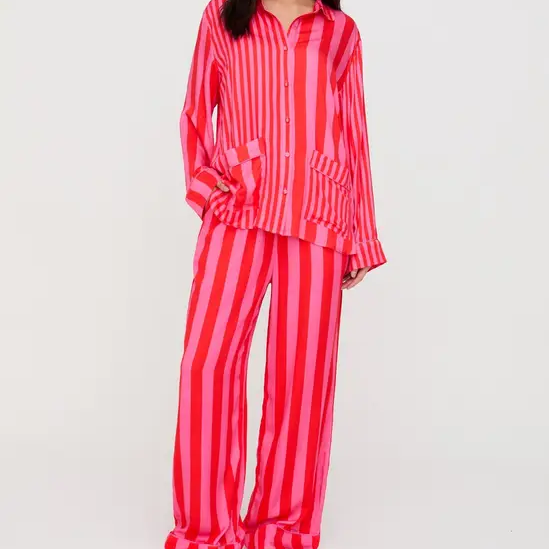 pink and red stripe pyjama se