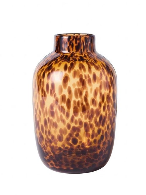 Tall Confetti Glass Vase, H25cm, Brown