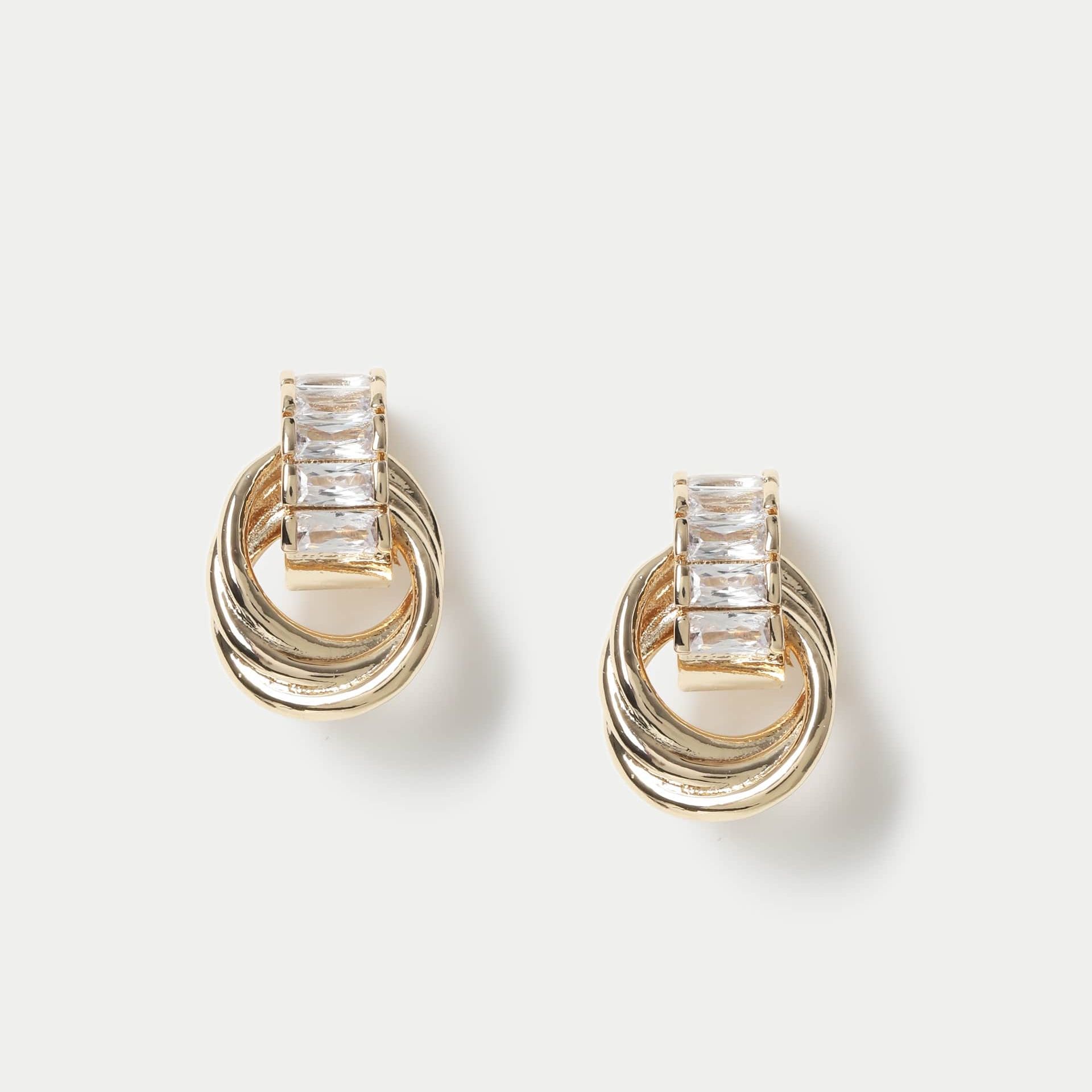 Cubic Zirconia Door Knocker Earrings