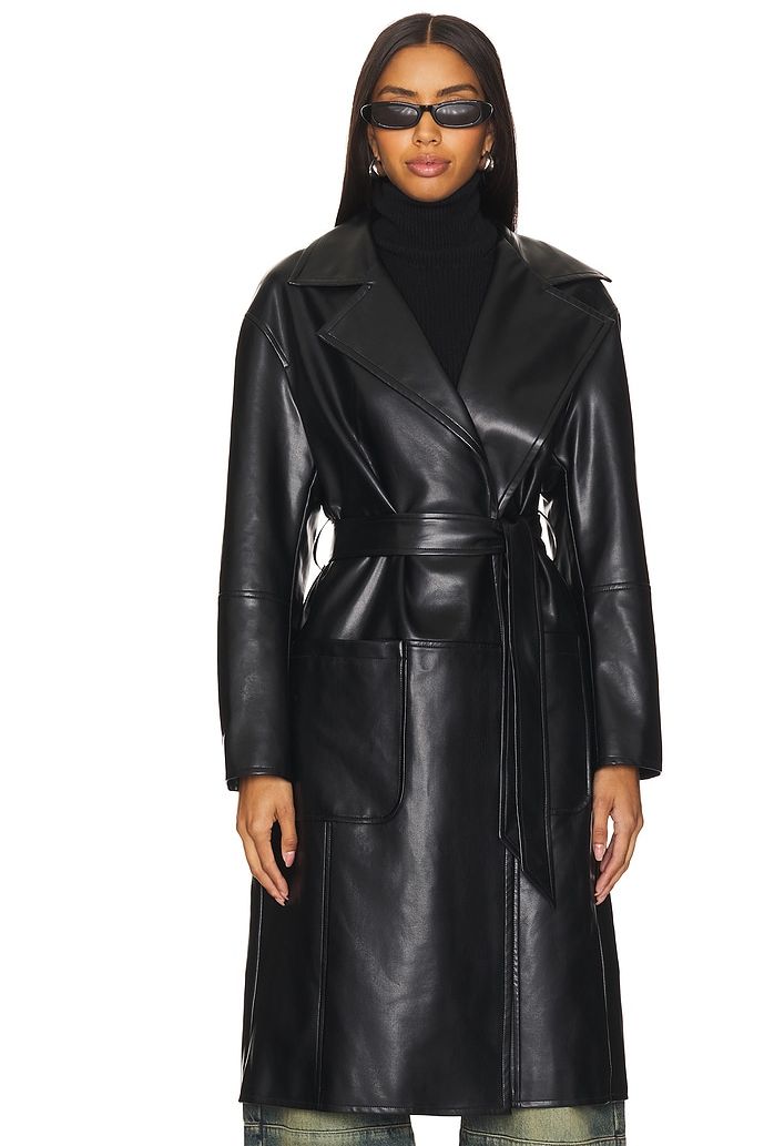 Claire Faux Leather Trench