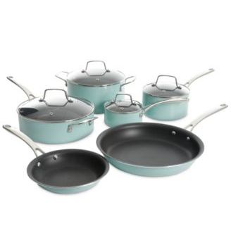 10-Pc. Hard-Enameled Aluminum Nonstick Cookware Set