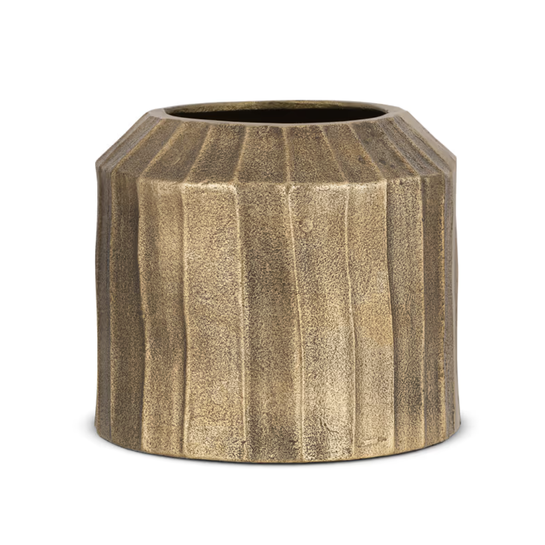 nkuku, Nabara Cast Aluminium Planter - Antique Brass