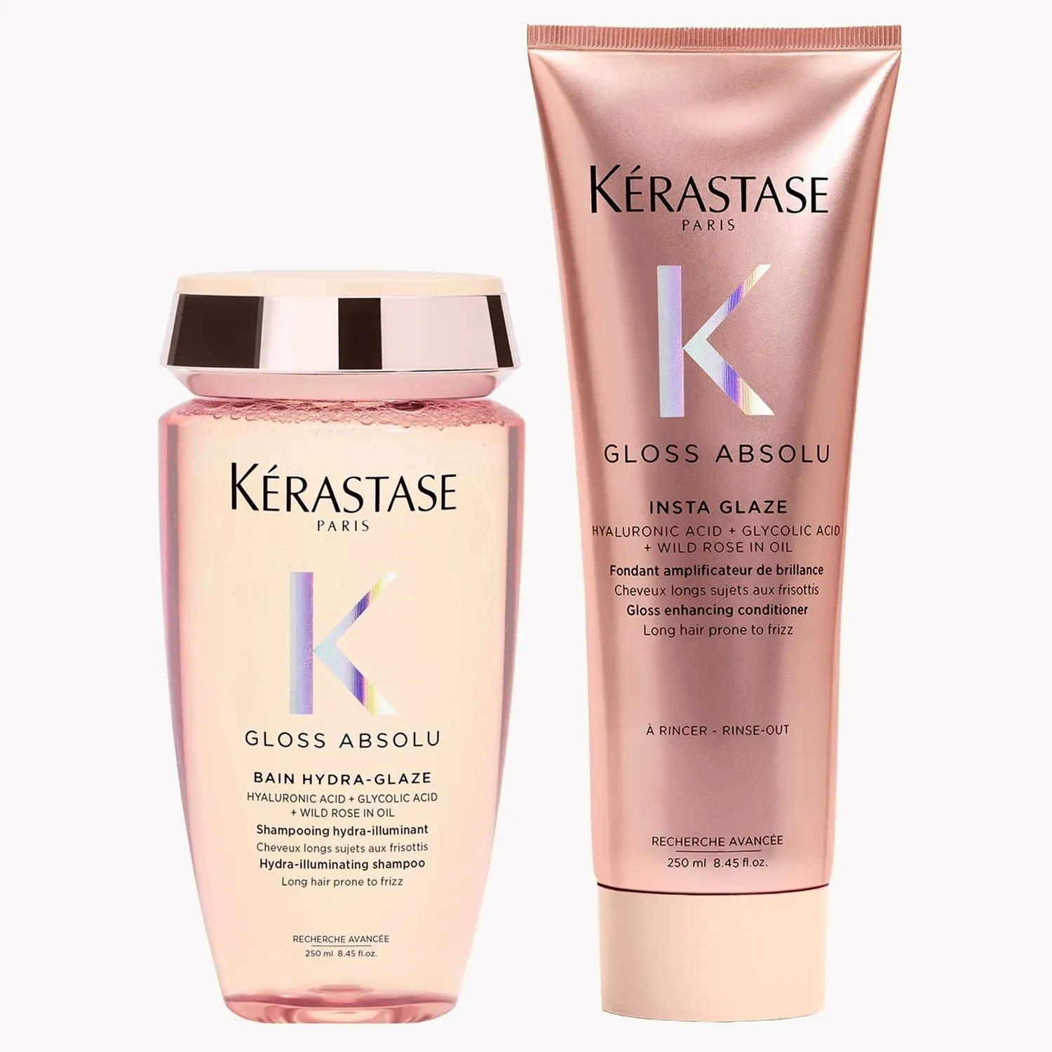 K&amp;eacute;rastase Gloss Absolu Shampoo and Conditioner Duo, With Glycolic Acid, Hyaluronic Acid and Wild Rose