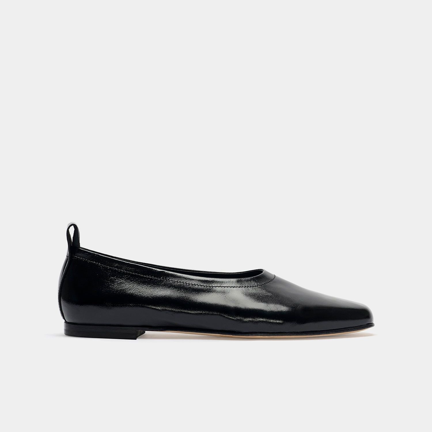 The Foundation Flat - Black Patent - Black / Leather / 35