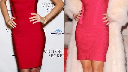 miranda kerr herve leger red dress Who wore it best? Geri Vs. Miranda