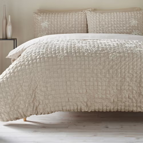 Natural Seersucker Pumpkin &amp;amp; Woodland Duvet Set