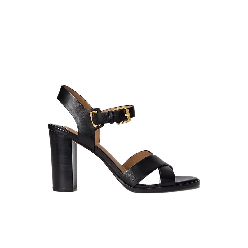 black heeled sandals, ralph lauren