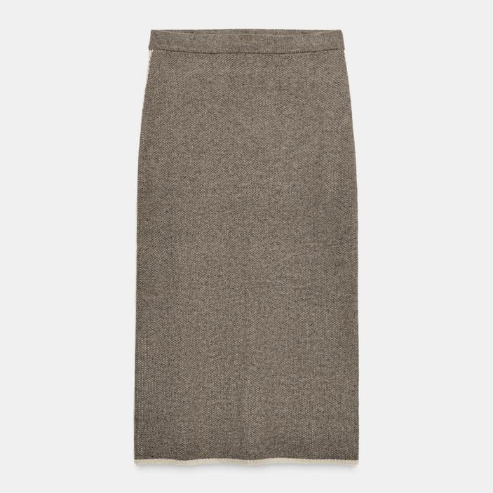 Zara knitted midi pencil skirt