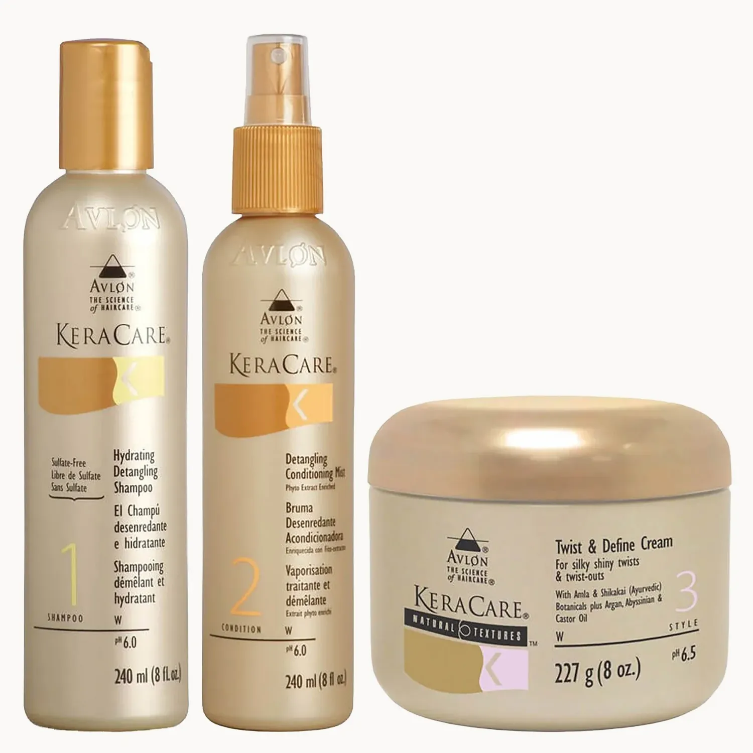 Keracare Detangling Shampoo and Conditioner Duo With Natural Textures Twist and Define Cream