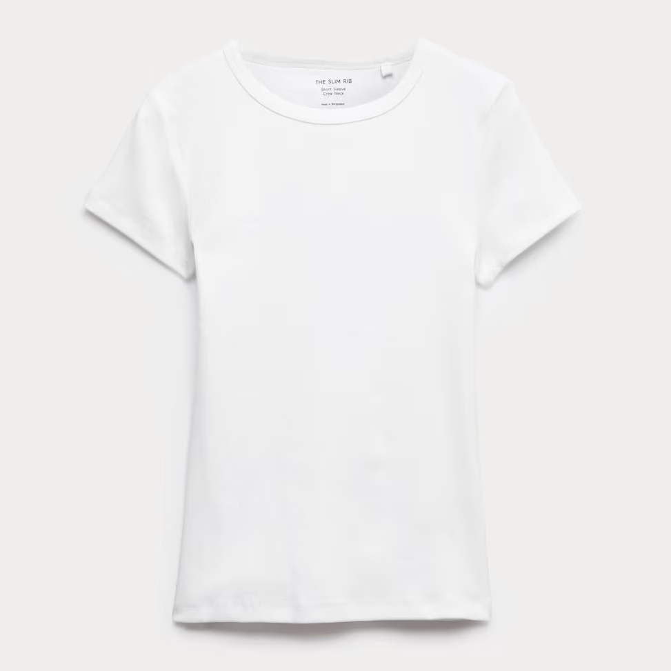 M&amp;amp;S, White Slim Fit T-Shirt