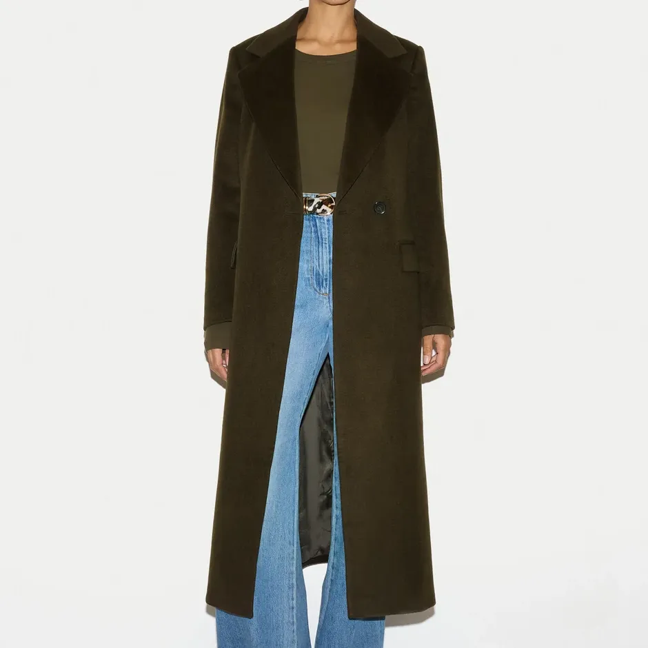 Jigsaw Khaki Wool Maxi City Coat