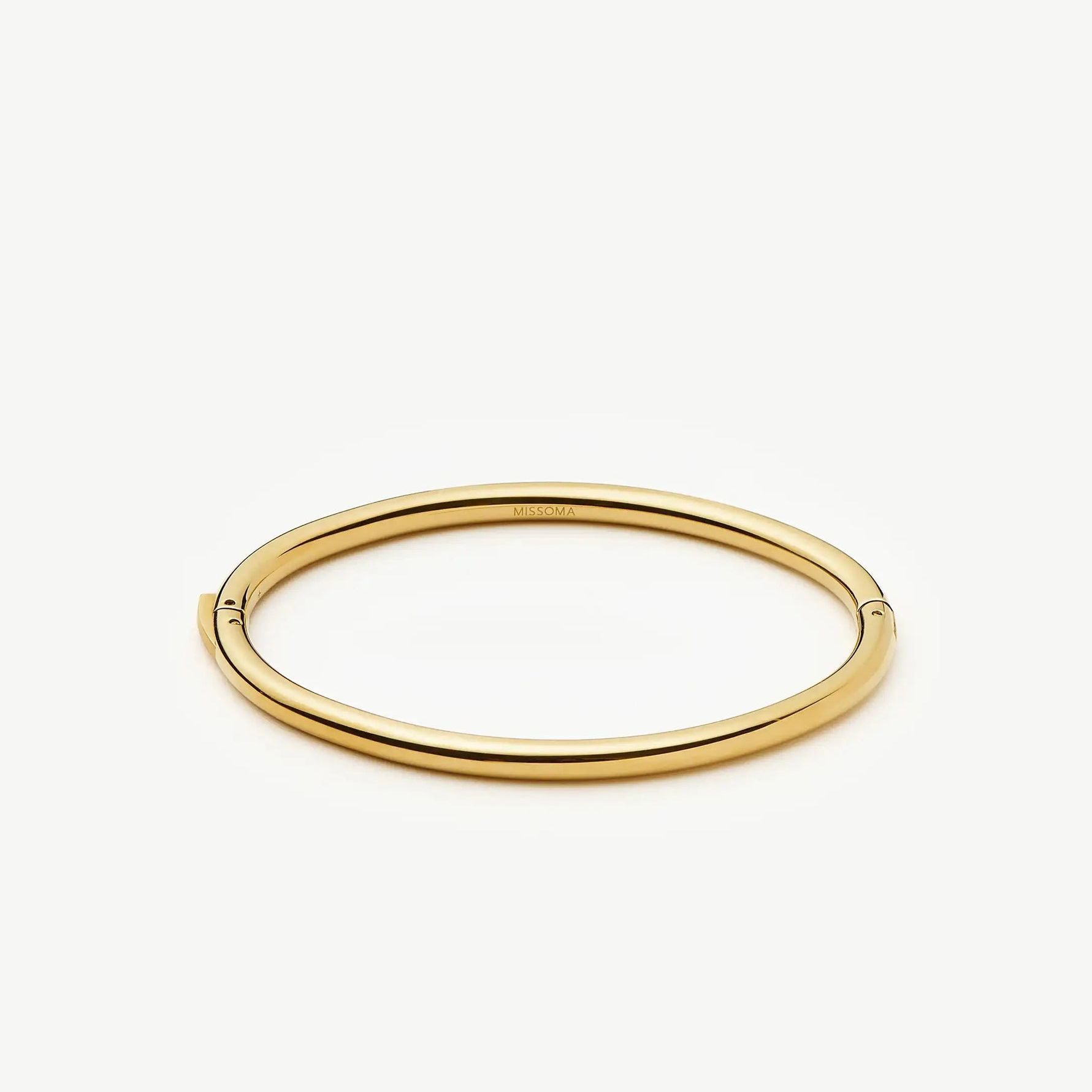 Classic Round Hinged Bangle | 18ct Gold Plated - 18ct Gold Plated / Xs/s - 15.3cm