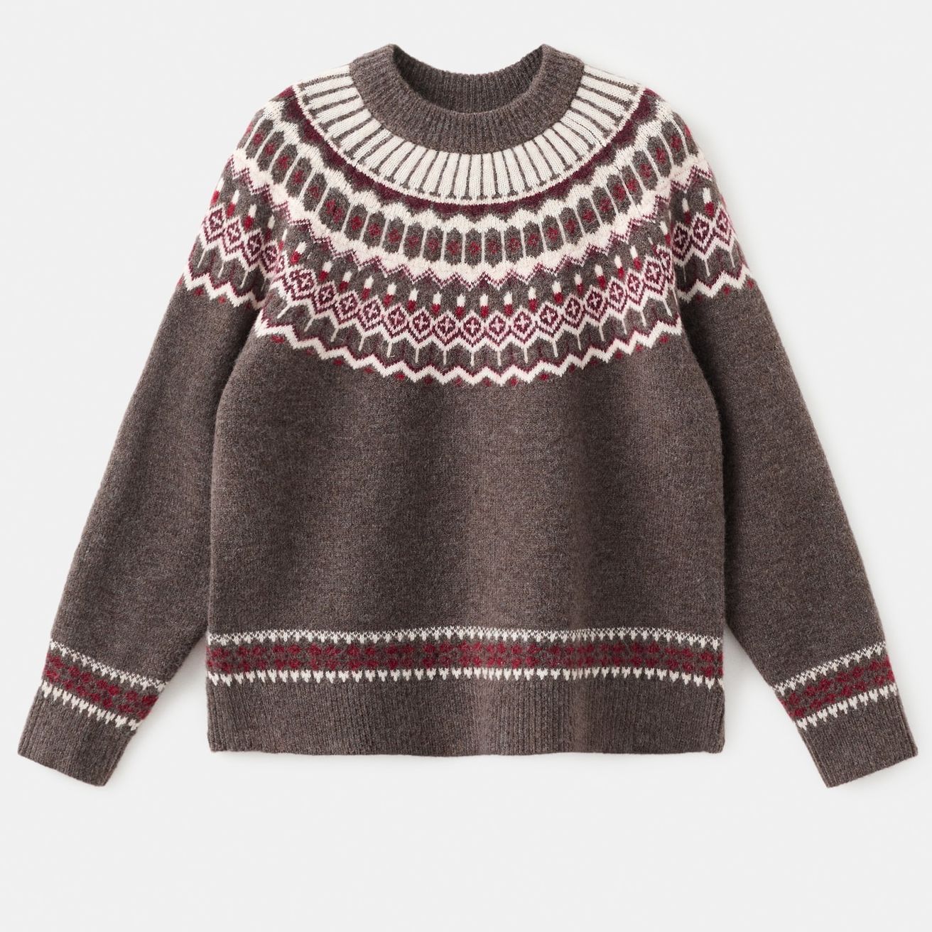 Mango Jacquard Crew-Neck Sweater