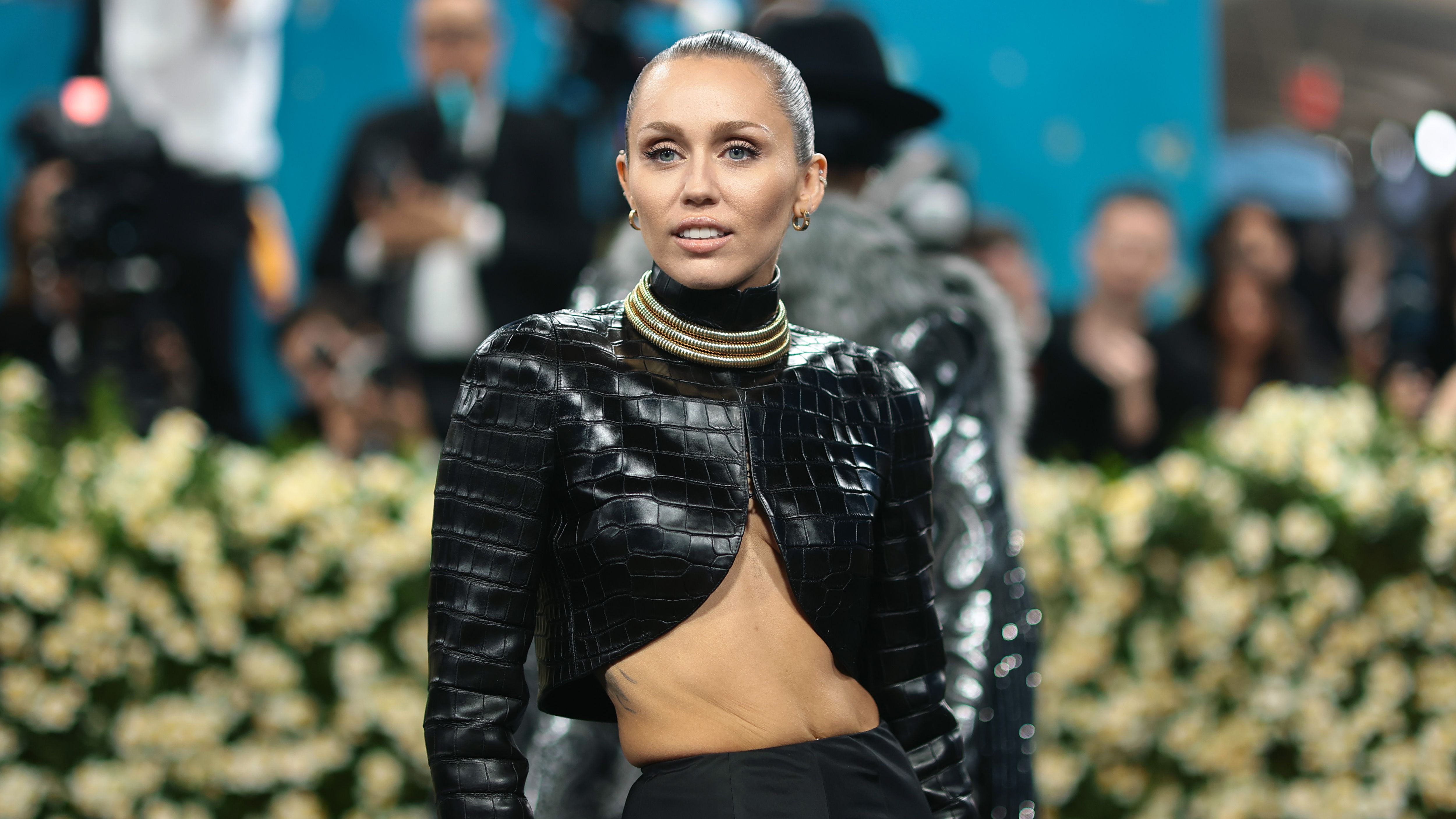 NEW YORK, NEW YORK - MAY 05: Miley Cyrus attends the 2025 Met Gala Celebrating "Superfine: Tailoring Black Style" at Metropolitan Museum of Art on May 05, 2025 in New York City.