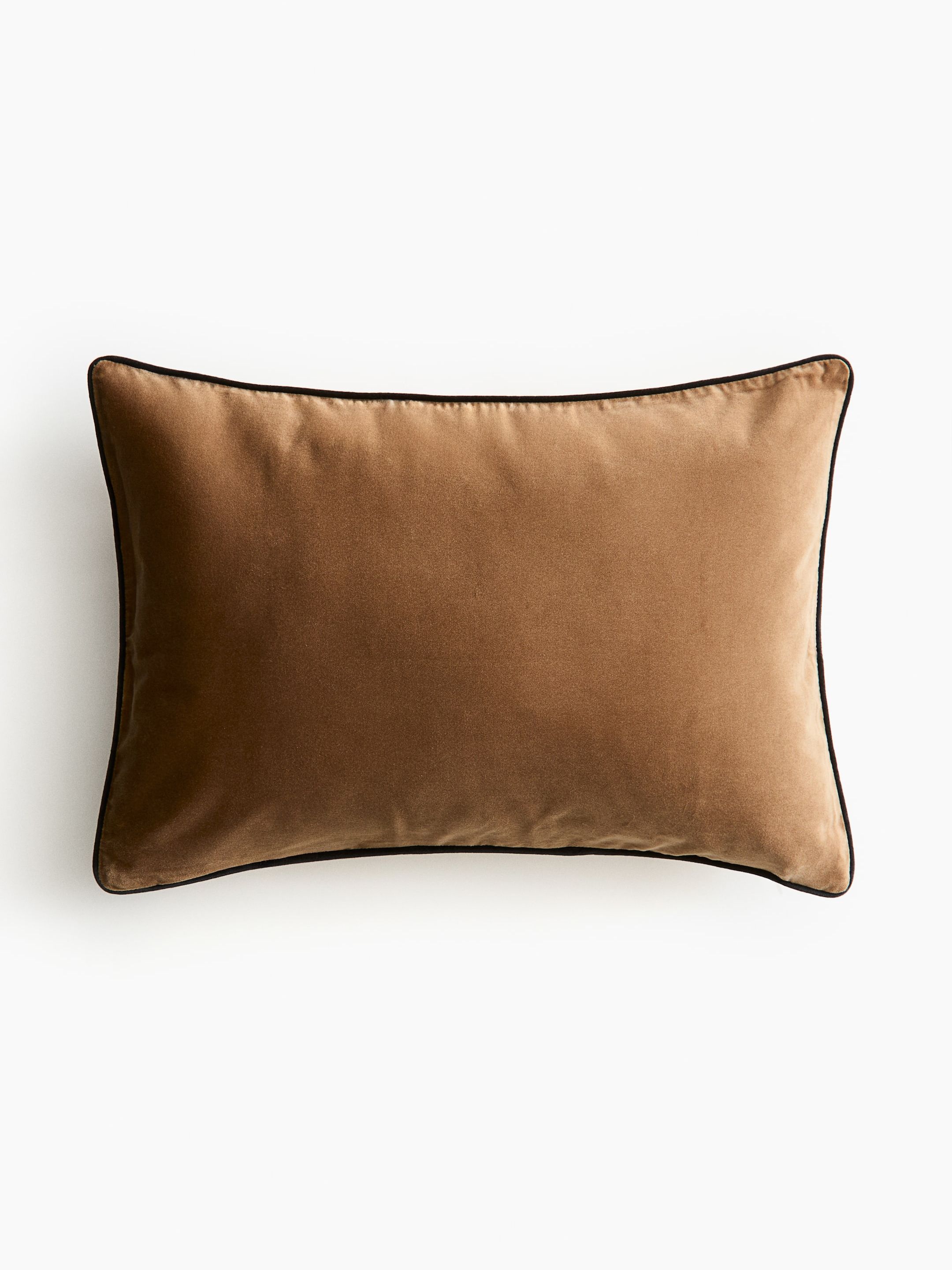 Piping-Detail Velvet Cushion Cover