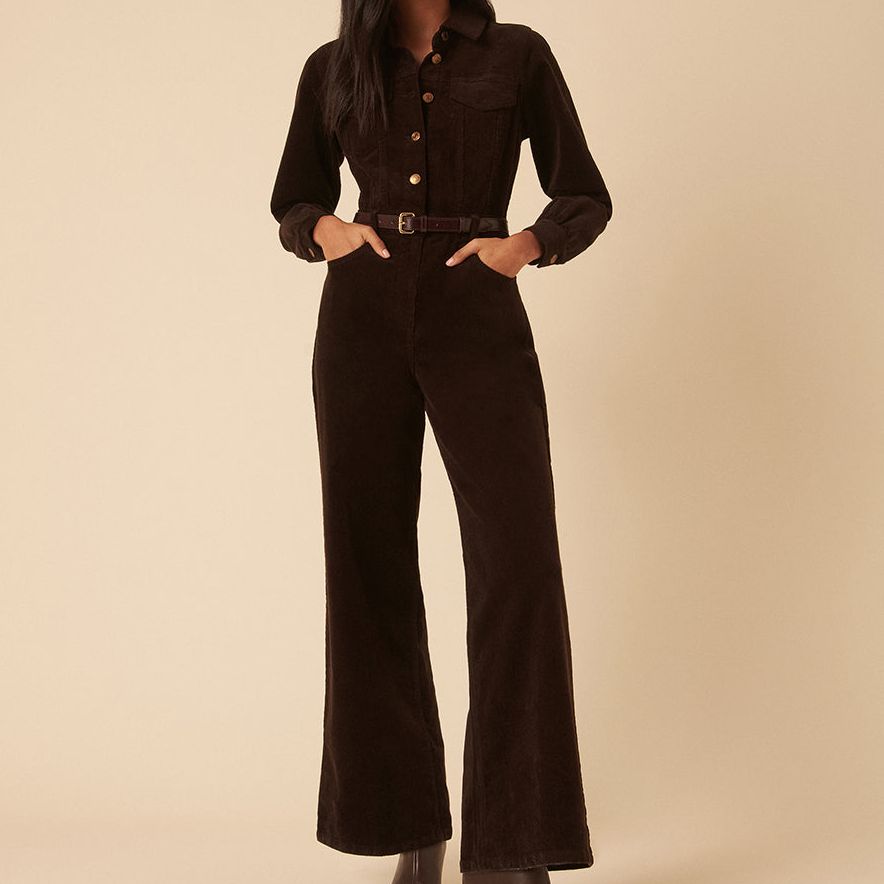 Nobody&#039;s Child Brown Cord Jumpsuit