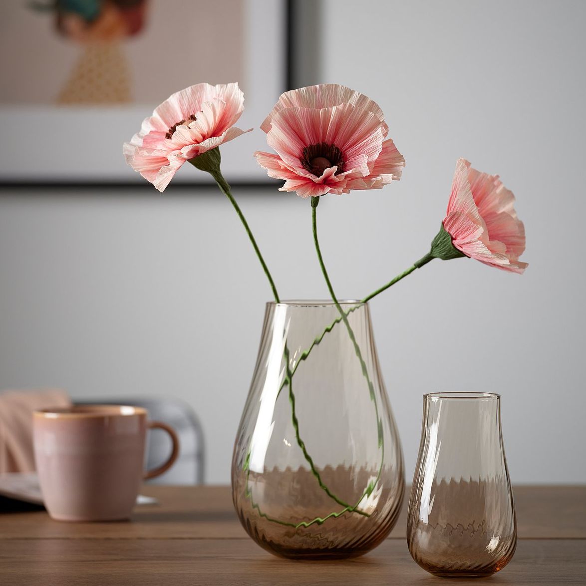 Guldspett Artificial Flower - Paper/poppy Pink 15 &amp;frac34; "