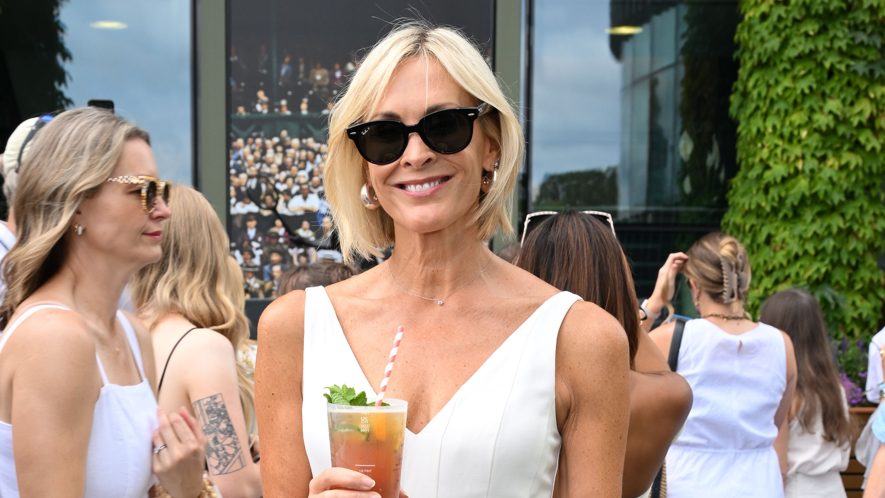 LONDON, ENGLAND - JULY 05: Jenni Falconer attends day seven of the 2026 Wimbledon Tennis Championships at the All England Lawn Tennis and Croquet Club on July 05, 2026 in London, England. (Photo by Karwai Tang/WireImage)