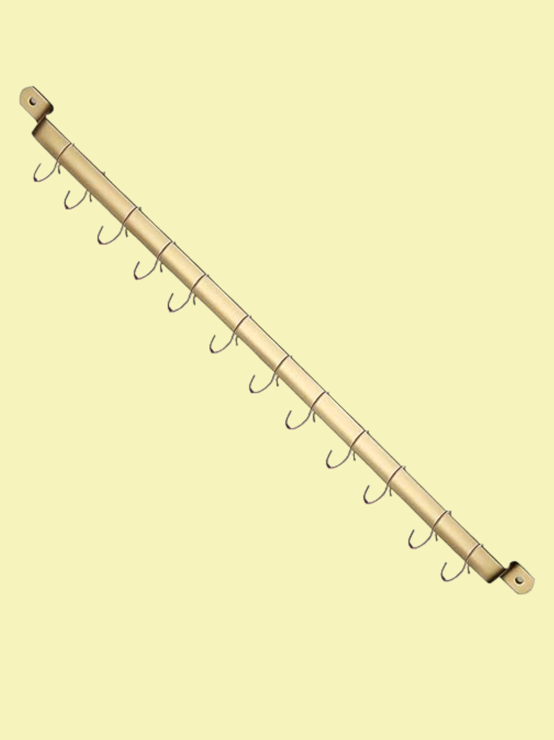 Kyraton Kitchen Utensil Rack, With Gold Titanium Plating,rail Organizer for Hanging Knives,wall Mounted Gourmet Rail With 14 Hooks