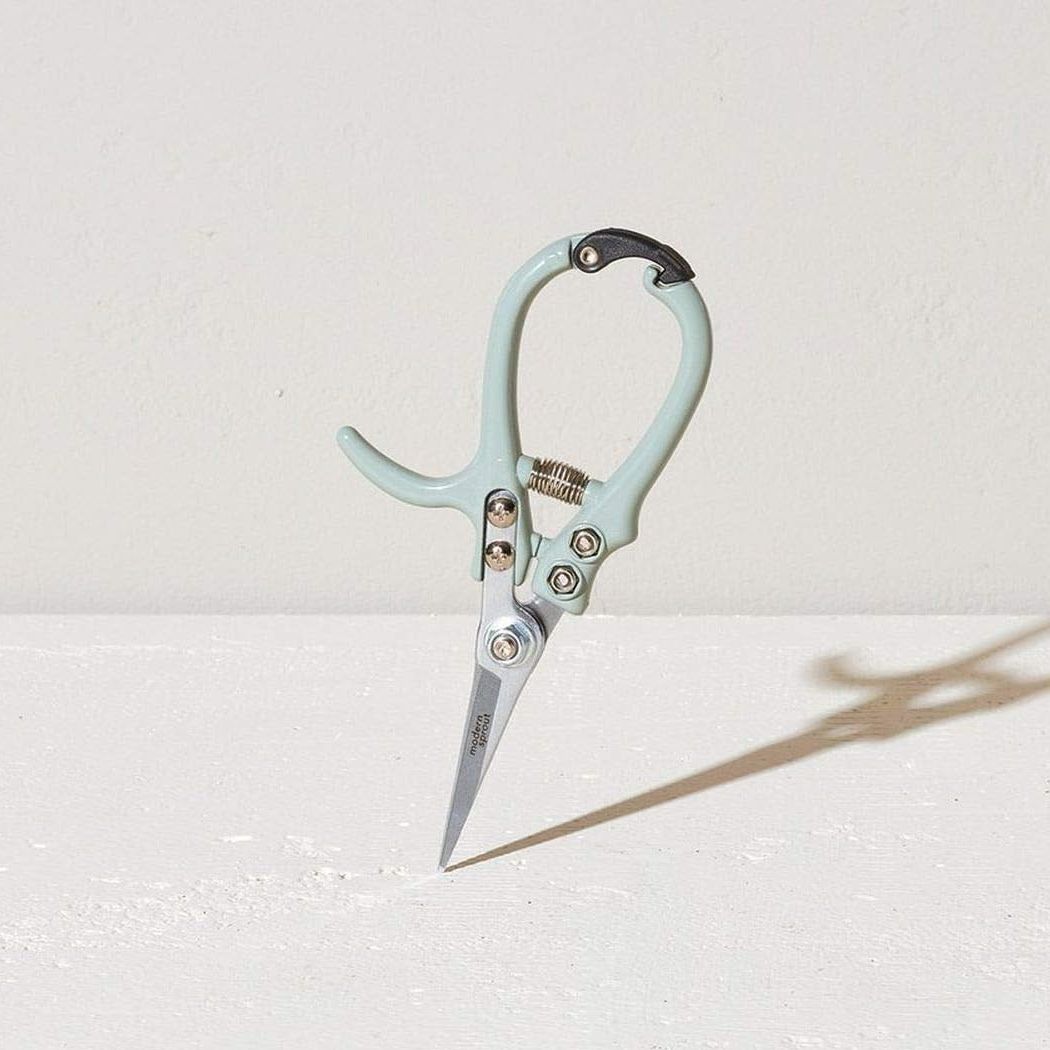 Modern Sprout Pruning Shears, Herb Snipping Scissors, Lightweight Gardening Tools W/easy Lock, Flower Cutter Garden Shears, Carbon Steel Blade + Reusable Holster (green, 1-Pack)