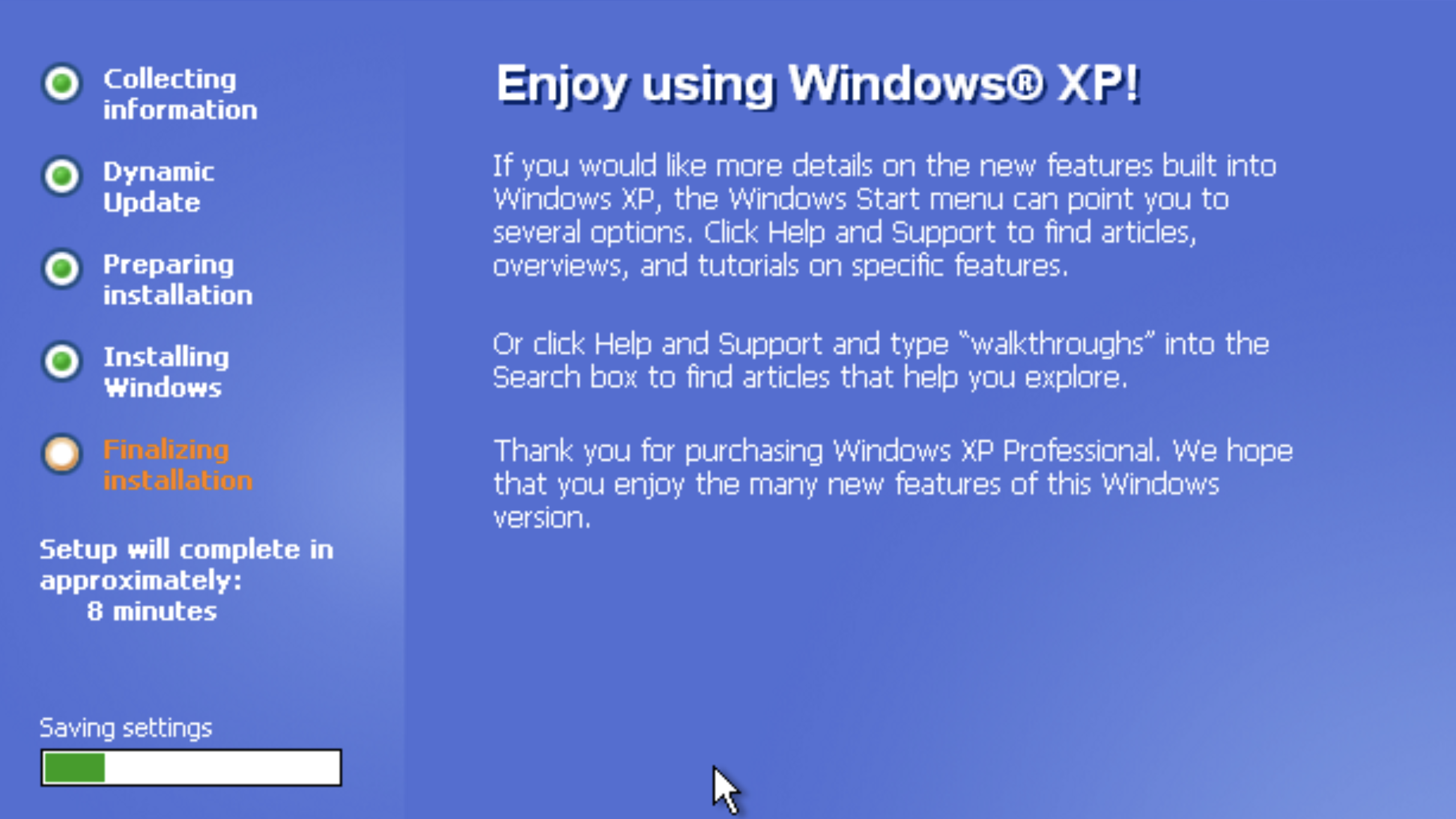 Screenshots of Windows XP running in 2026