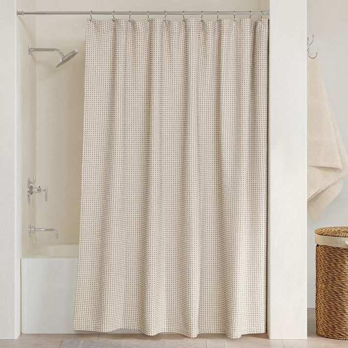 Rejuvenation, Dobby Woven Dot Shower Curtain