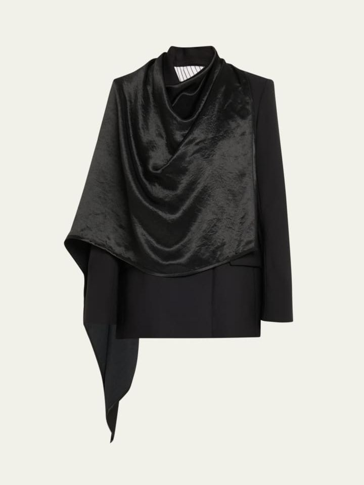Double-Breasted Cloak Blazer