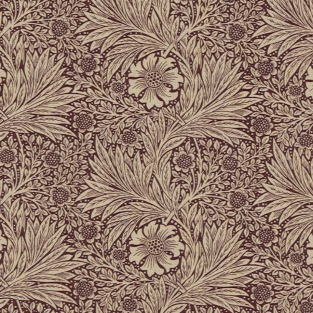 Morris &amp;amp; Co, Marigold fabric in Brick/Manilla