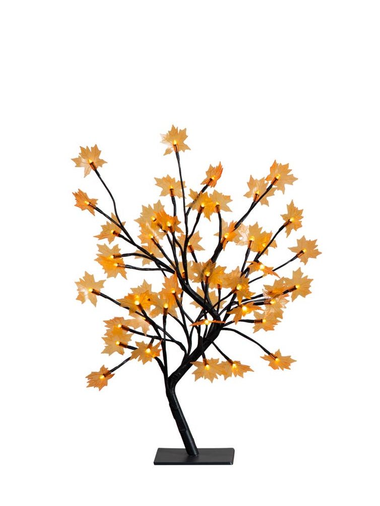 18-In Pre-Lit Autumn Artificial Maple Fall Tree With 48 Warm White Led Maple Shaped Lights