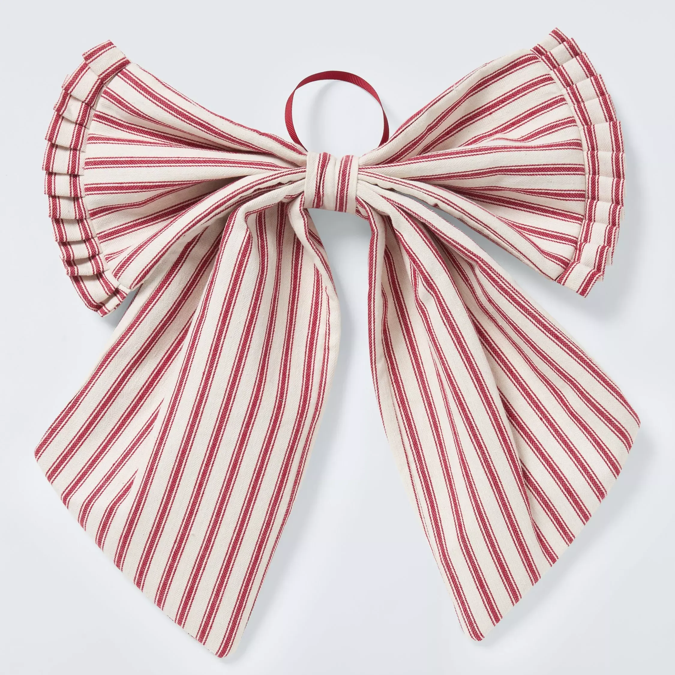John Lewis Striped Hanging Bow, Red/white, 35cm
