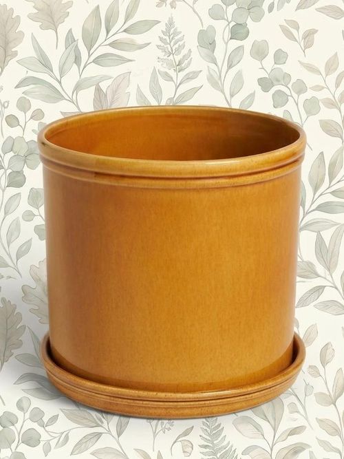 John Lewis Classic Glazed Stoneware Planter, Honey