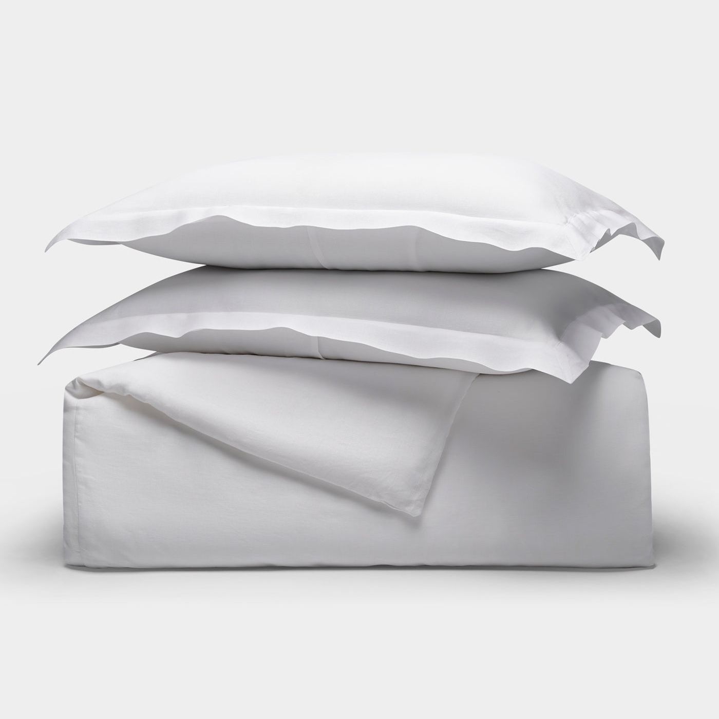 Linen Duvet Set - White / Twin