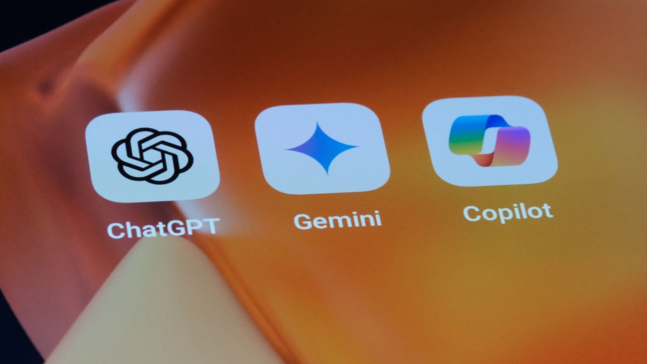 ChatGPT, Gemini, and Copilot icons