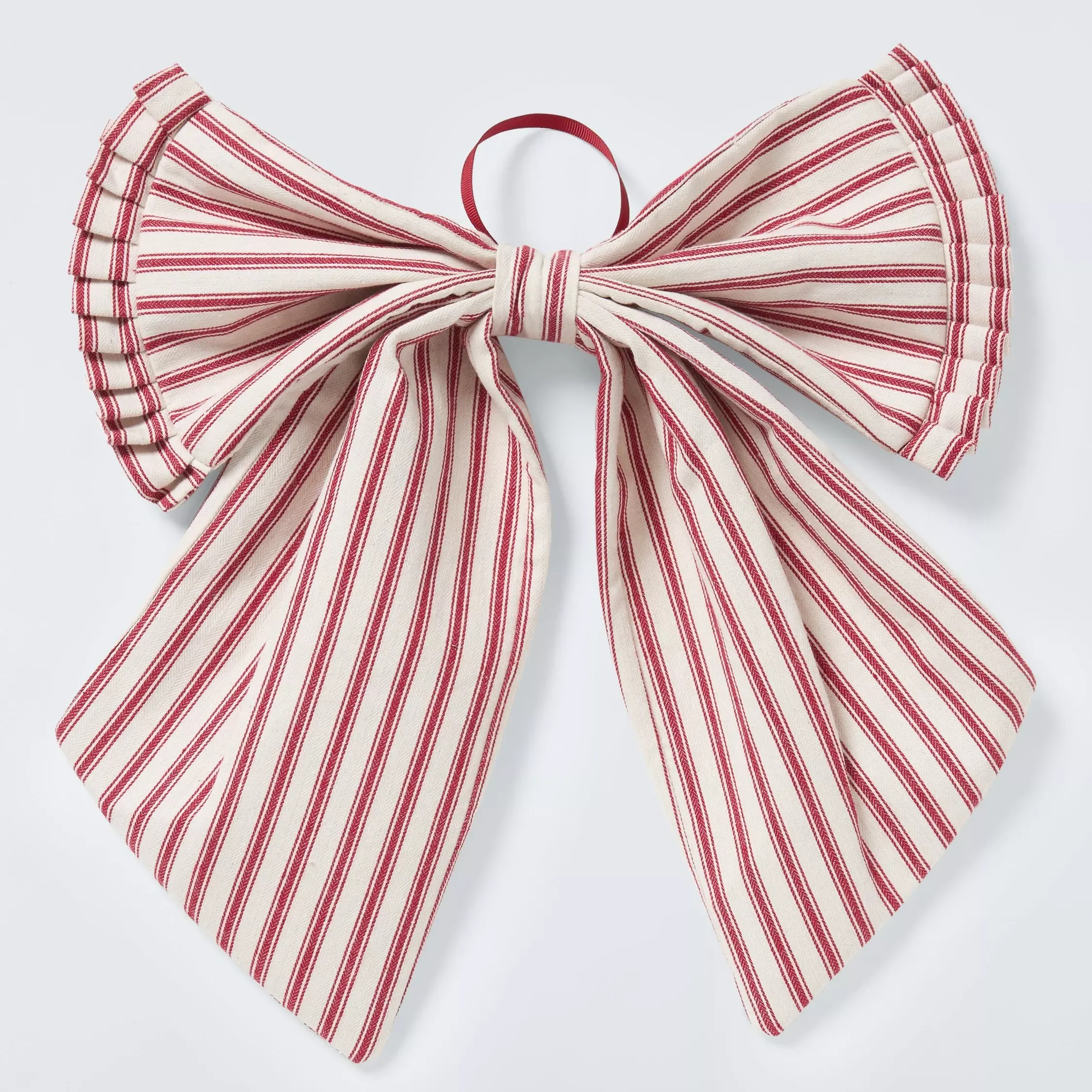John Lewis Striped Hanging Bow, Red/white, 35cm