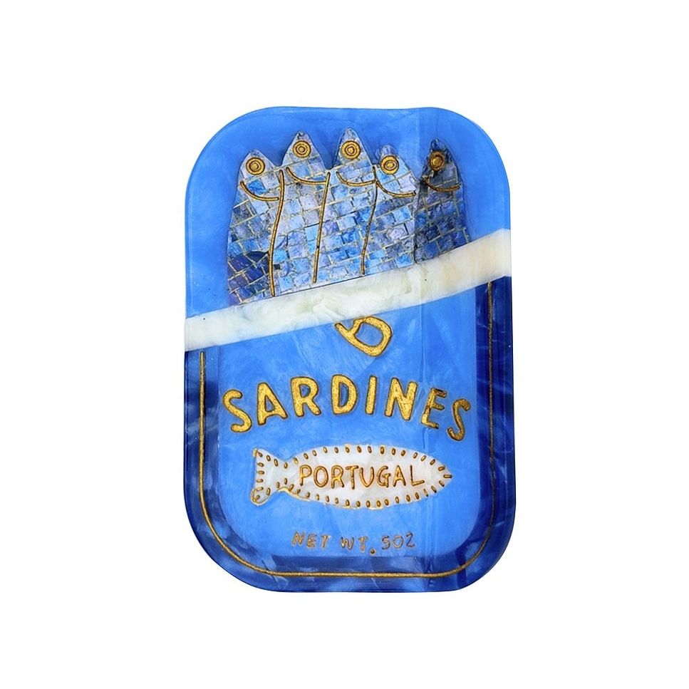 Solar Eclipse, Hand-Painted Sardines Claw Hair Clip