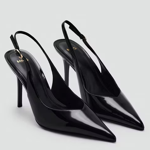 Mango, Patent Black Heels