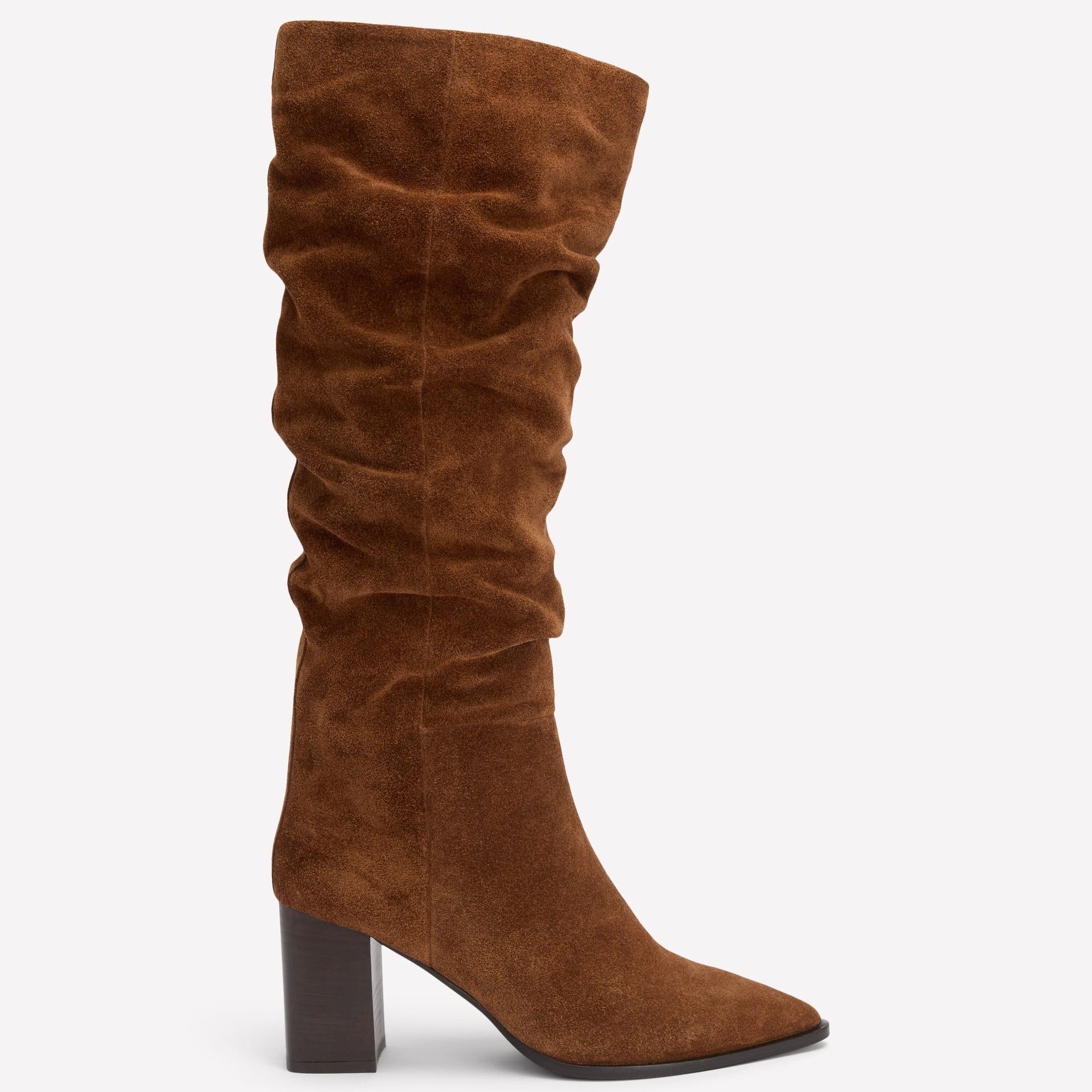 Vera Block Heel Point Boots-Tan