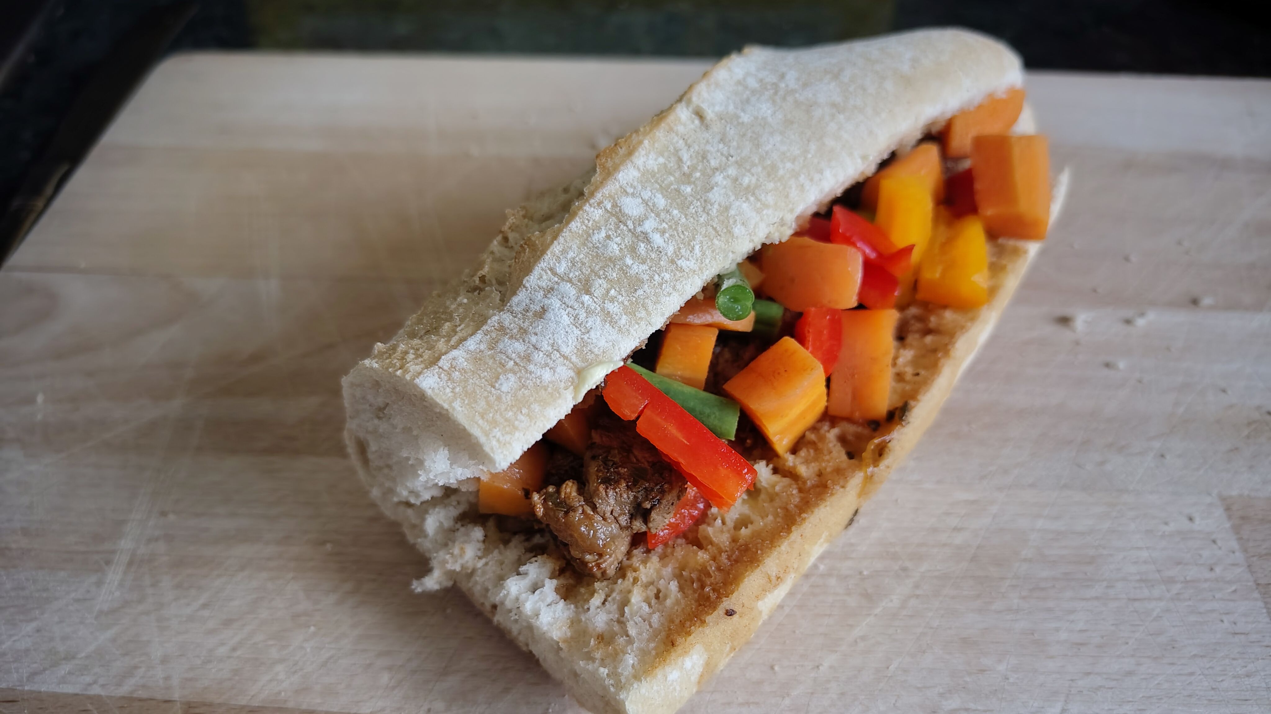 an image of the author's own version of the bear original beef sandwhich