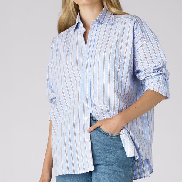 The Weekend: Seersucker, Icy Blue and Mocha Multi Stripe