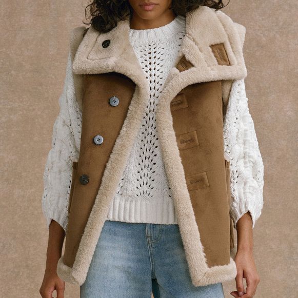 Tan Bonded High Neck Reversible Gilet