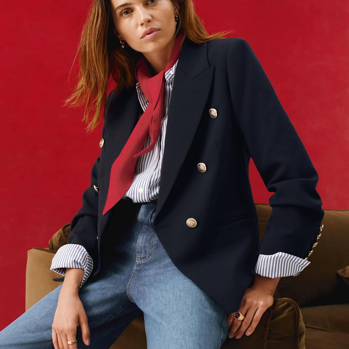 Navy Double Breasted Blazer
