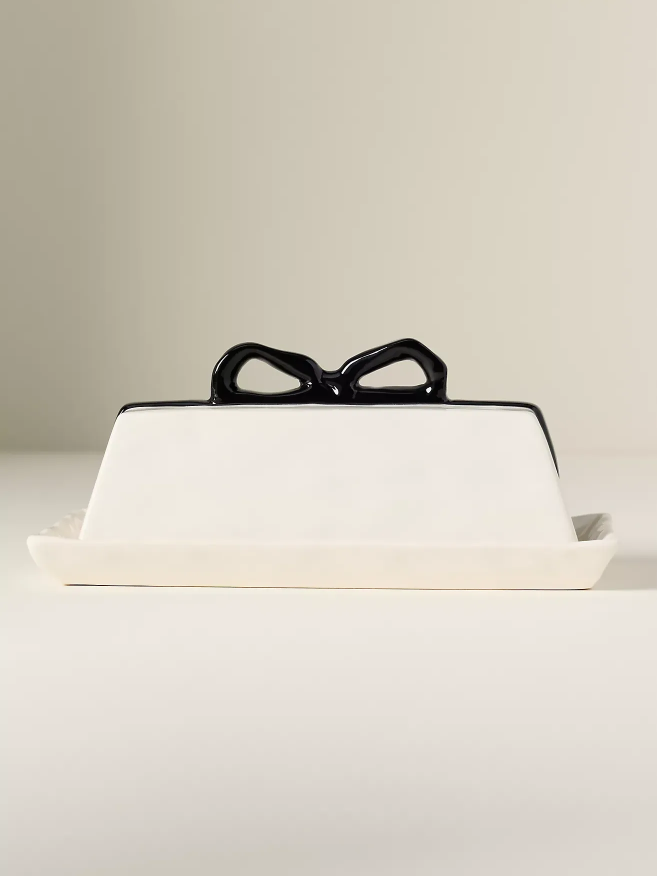 Benedita Bow Ceramic Stoneware Butter Dish