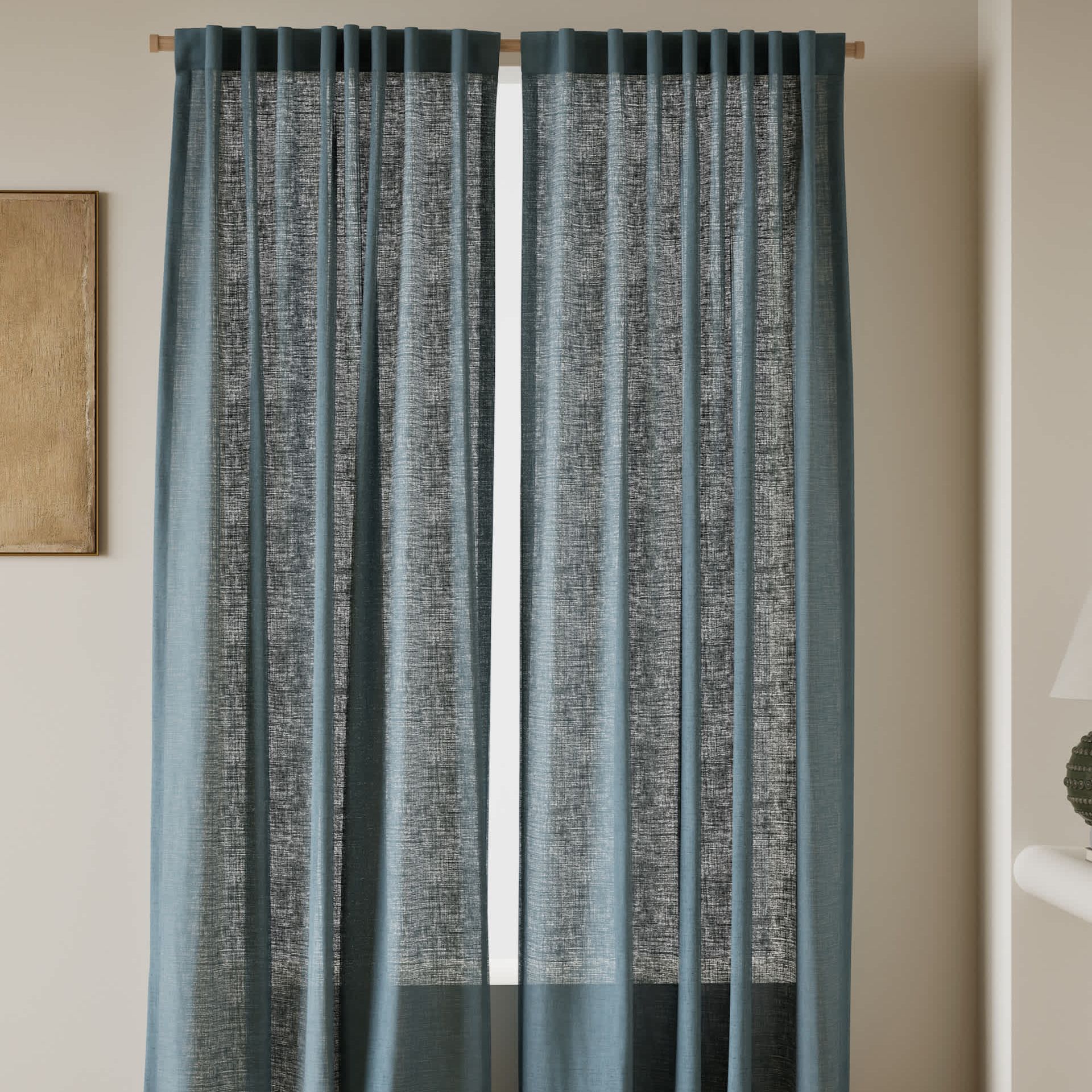Cotton Linen Blend Sheer Multiway Curtains