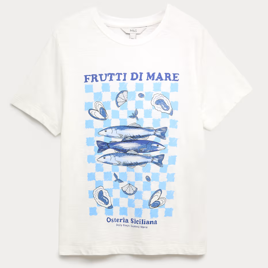 M&amp;amp;S, sardine print t-shirt