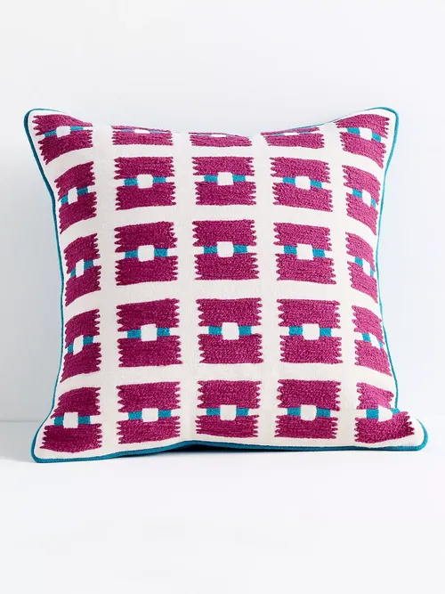 Kendall Cotton Woven Geometric Pillow