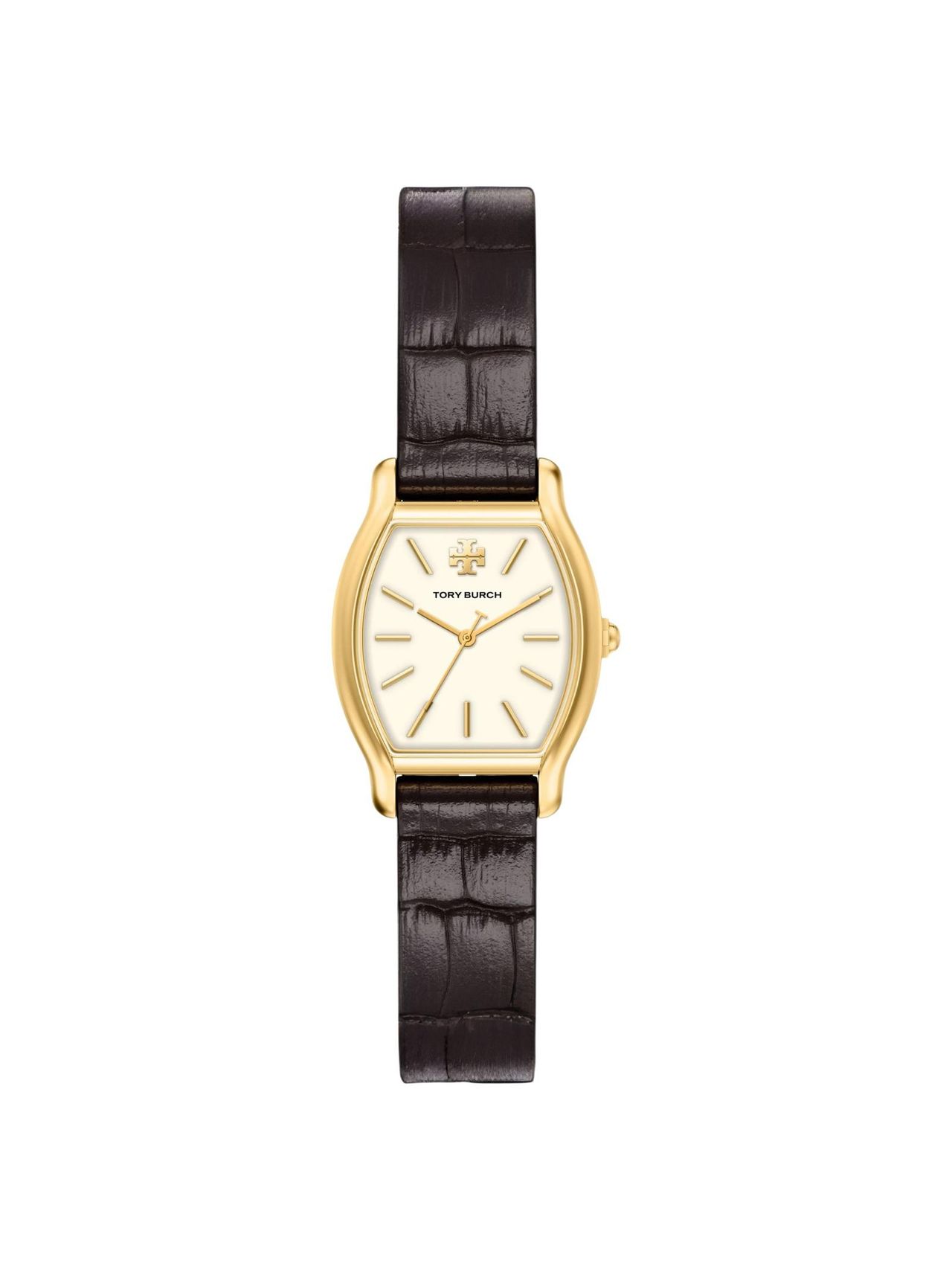 Tory Burch, Eleanor Curve Croc Embossed Leather Strap Watch, 23mm X 31mm