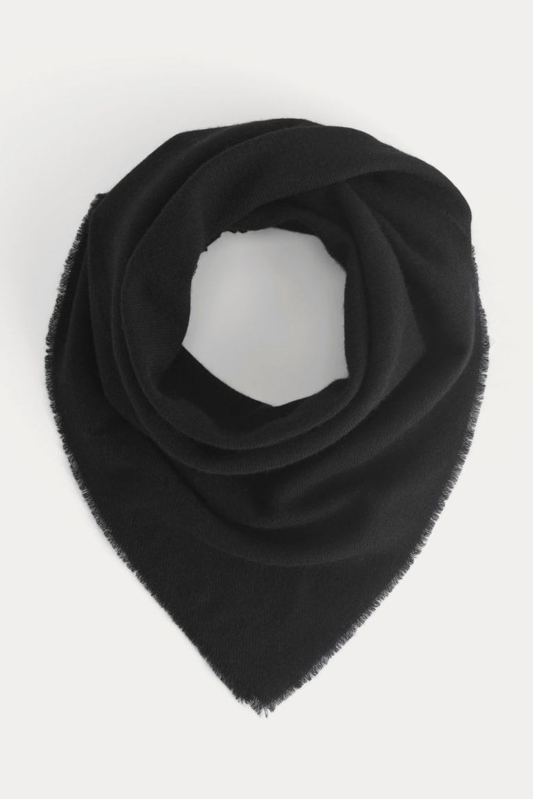 The Feather Cashmere Bandana | Black - Os