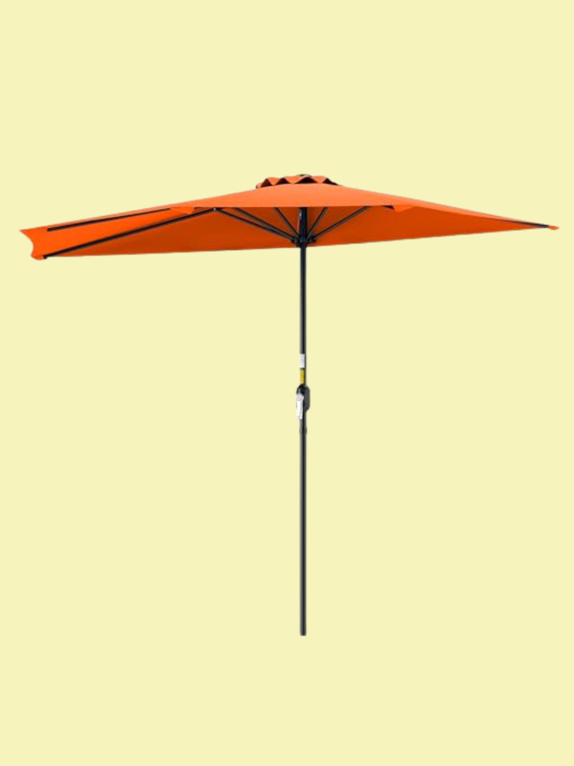 Outsunny 2.7m Garden Half Parasol, Outdoor Balcony Umbrella With 5 Steel Ribs, Patio Sun Shade, Orange