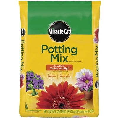 Miracle-Gro Potting Mix, for Indoor or Outdoor Potted Plants, Flowers, Shrubs, 25 Qt.